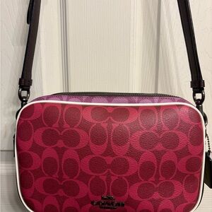 Coach Pink and Burgundy Signature Crossbody